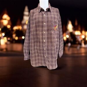 Tigger Walt Disney World Store Button Down LS Brown Corduroy Size XL
